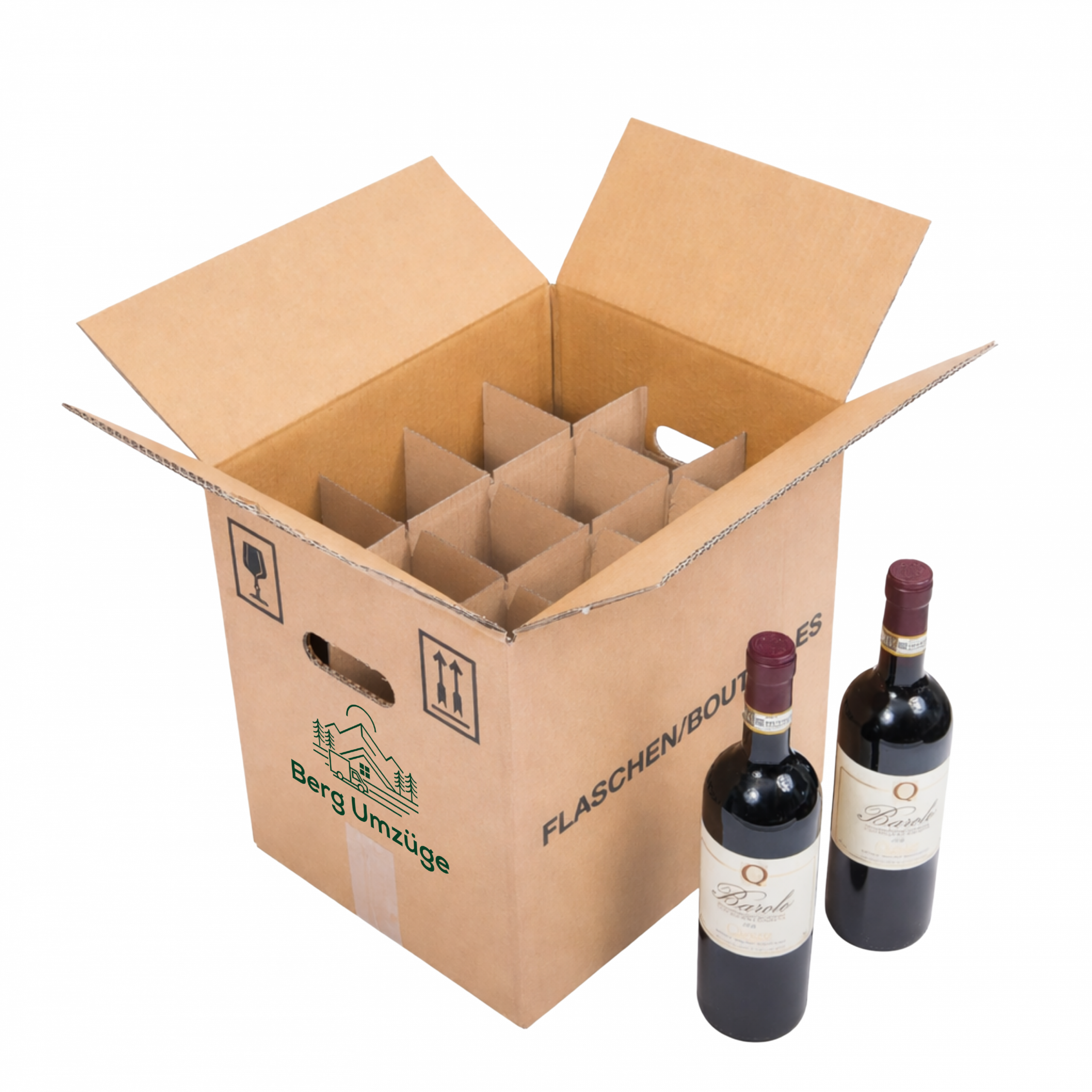 Weinkarton für 12 Flaschen – 380×285×380 mm 1 Weinkarton für 12 Flaschen – 380×285×380 mm